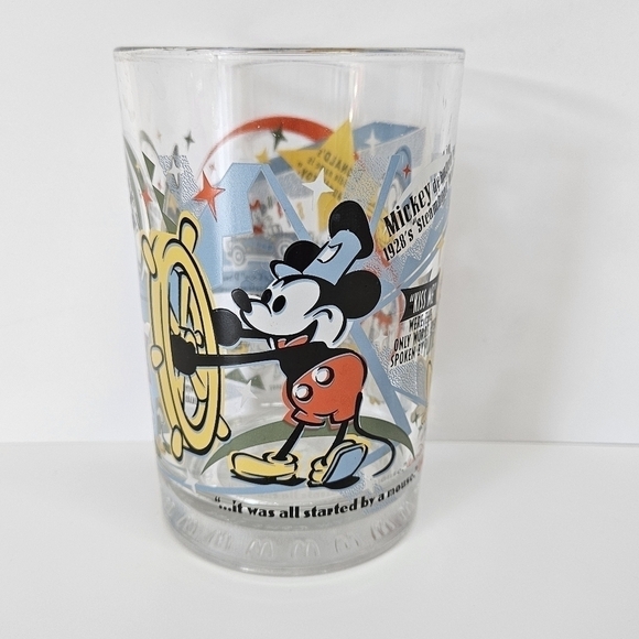 McDonalds Walt Disney 100 Years of Magic Glass Mickey Mouse Steamboat Willie - Picture 1 of 4